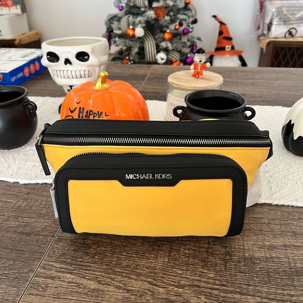 Michael Kors Black and Yellow Belt/Waist Bag